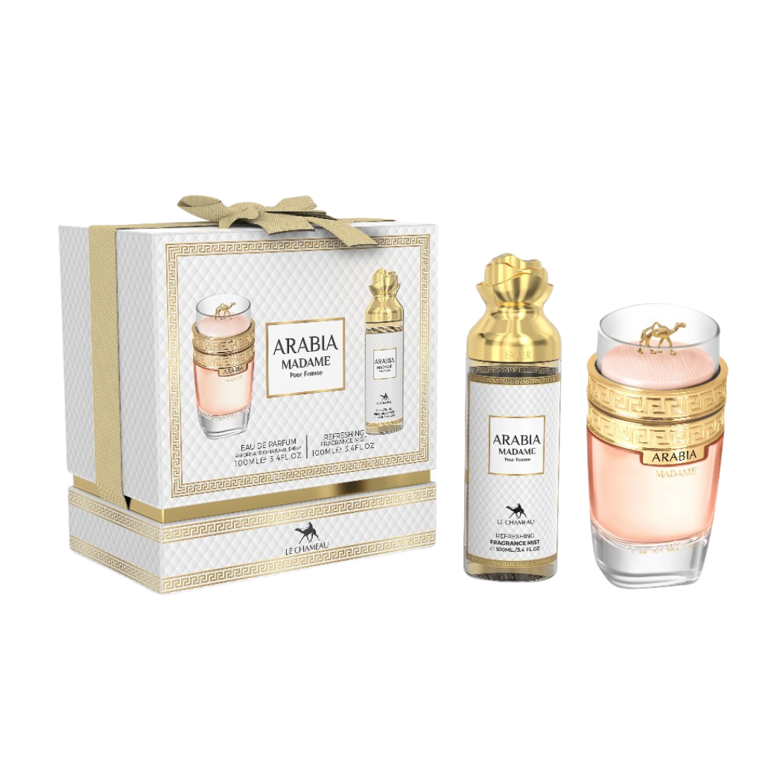 Le Chameau Arabia Madame Modern Floral-Oriental Eau de Parfum and Body Mist Gift Set 100ml + 100ml
