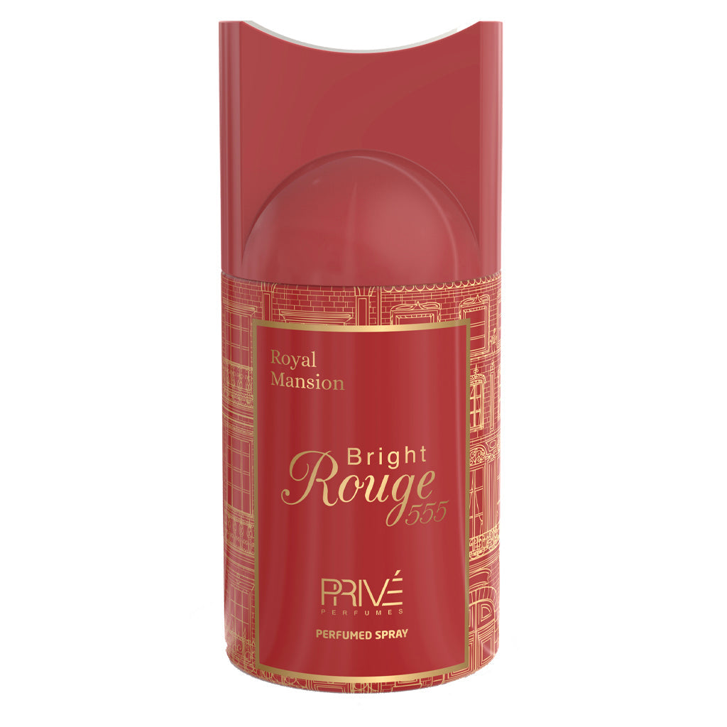 PRIVE Bright Rouge 555 Luminous Oriental Floral Perfume Deodorant 250ml Pack of 6