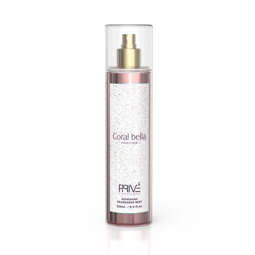 PRIVE Coral Belle Pour Femme Gourmand Floral Body Mist 250ml Pear Iris Vanilla