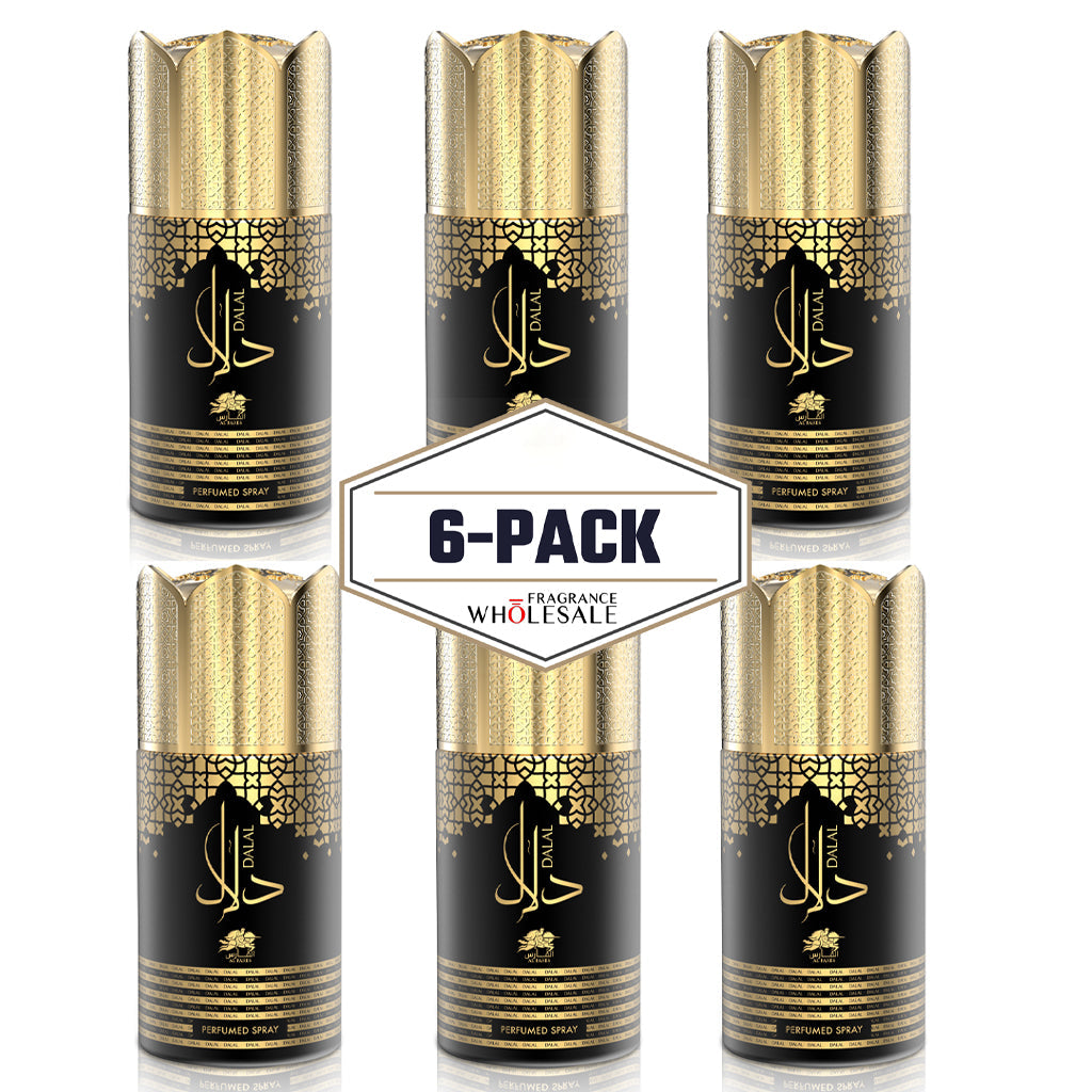 AL FARES Dalal Perfume Deodorant 250 ml - Warm Woody-Spicy (Patchouli, Cedarwood) with Amber-Vanilla Finish