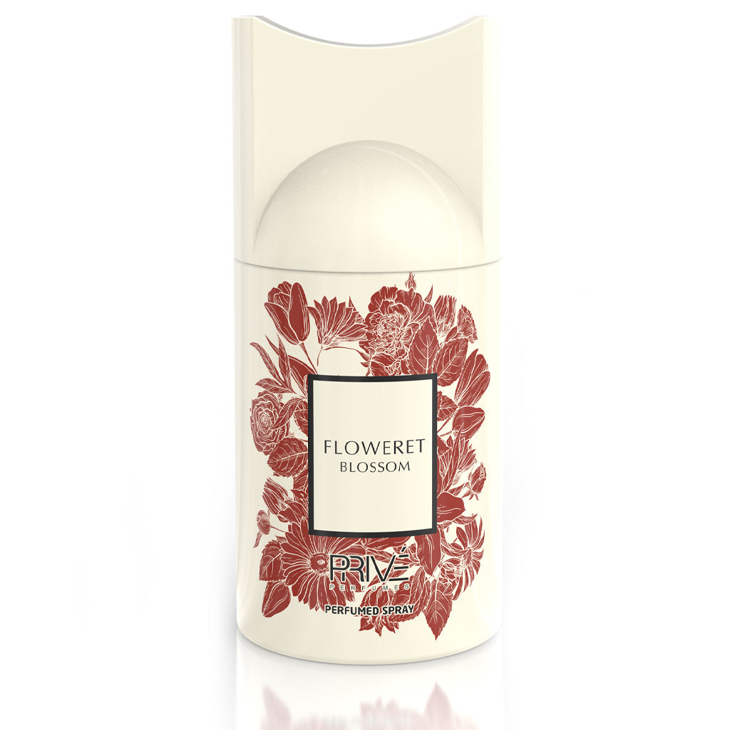 PRIVE Floweret Blossom Floral-Fruity Perfume Deodorant 250ml with Vanilla and Cashmere Wood Finish