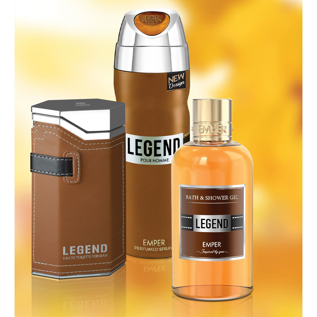 Emper Legend Men's 3-in-1 Grooming Gift Set Eau de Parfum Aftershave Shower Gel
