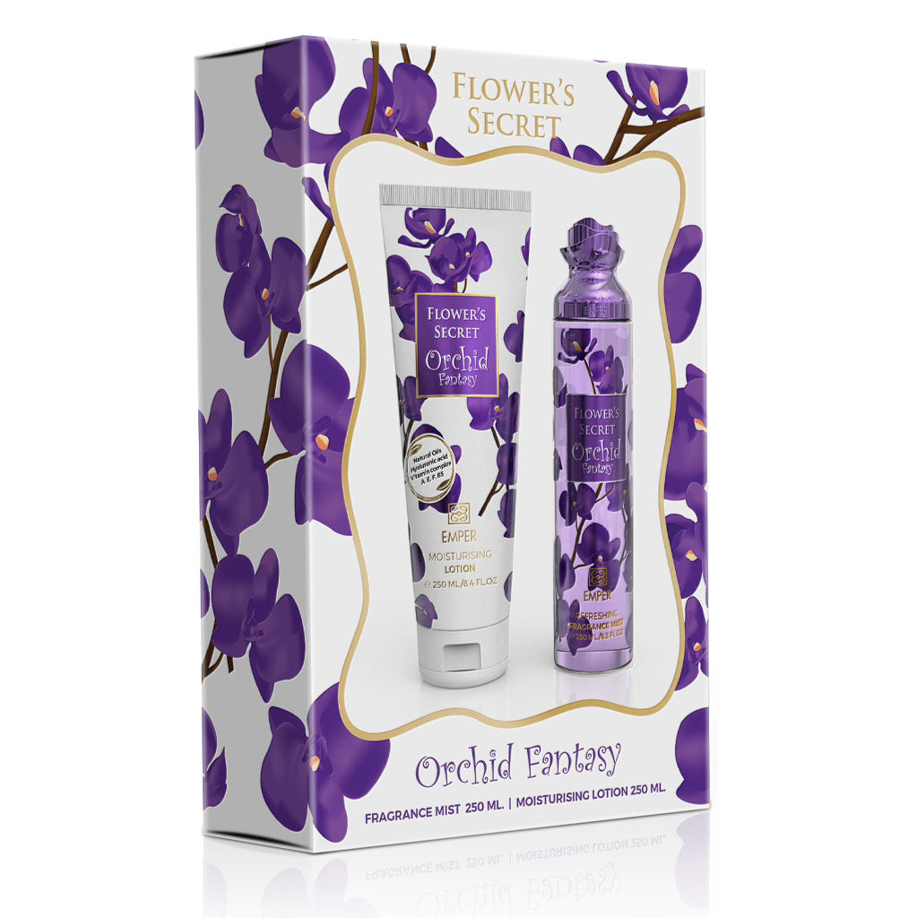 EMPER Flower Secret Orchid Fantasy Floral-Oriental Gift Set Bergamot Orange Vanilla Pear Musk Amber