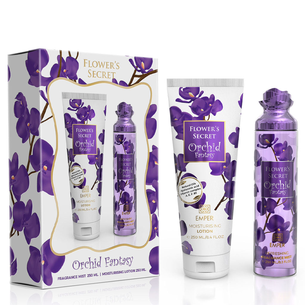 EMPER Flower Secret Orchid Fantasy Floral-Oriental Gift Set Bergamot Orange Vanilla Pear Musk Amber
