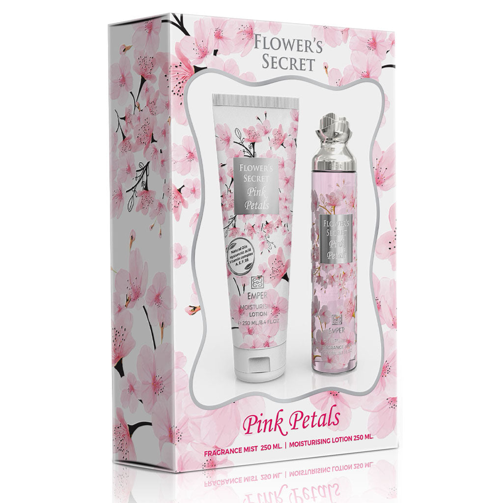EMPER Flower Secret Pink Petals Floral Perfume Gift Set Cassis May Rose Freesia Vanilla Patchouli Ambroxan