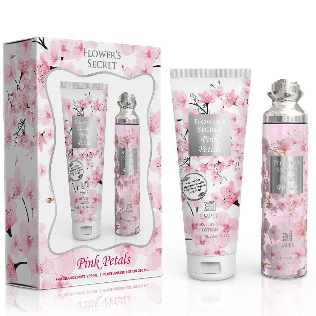EMPER Flower Secret Pink Petals Floral Perfume Gift Set Cassis May Rose Freesia Vanilla Patchouli Ambroxan