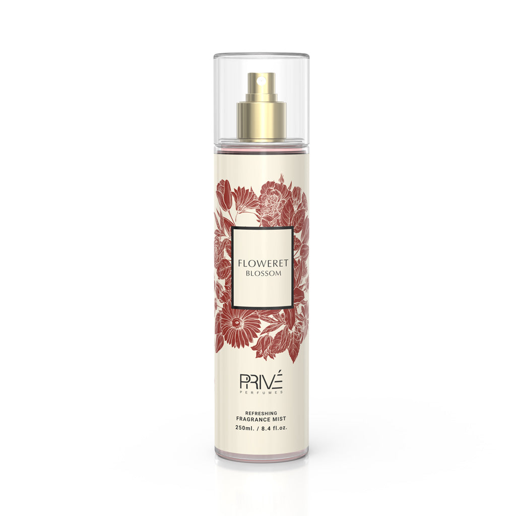 PRIVE Floweret Blossom Effervescent Pink Pepper and Rose Gourmand Body Mist 250ml