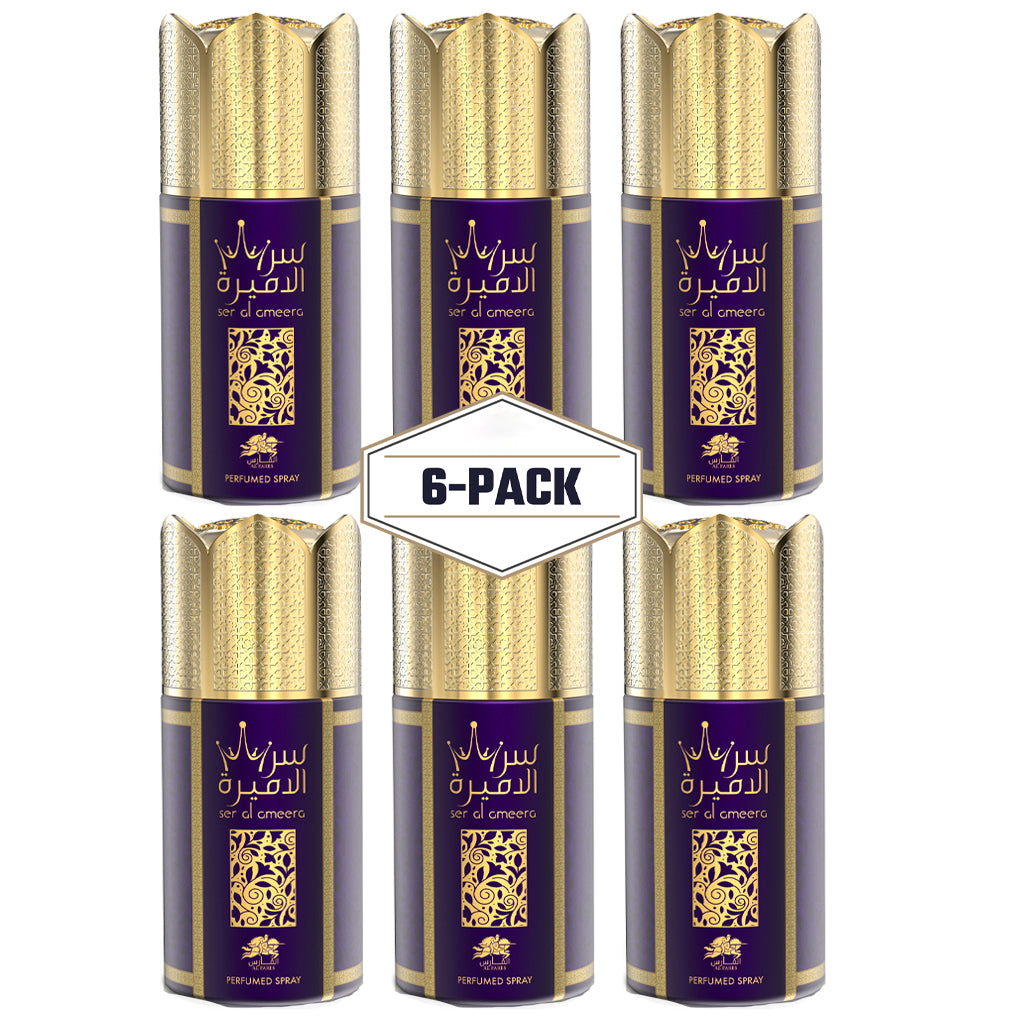 Al Fares Ser Al Ameera Luminous Floral-Oriental Perfume Deodorant 250ml 6 Pack