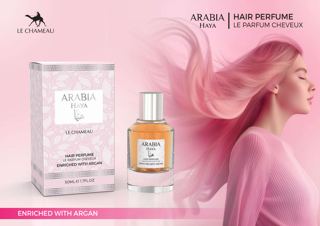 LE CHAMEAU Arabia Haya Hair Le Parfum Cheveux Argan Oil Infused Vanilla and Tropical Fruit Hair Perfume Mist 50 ml
