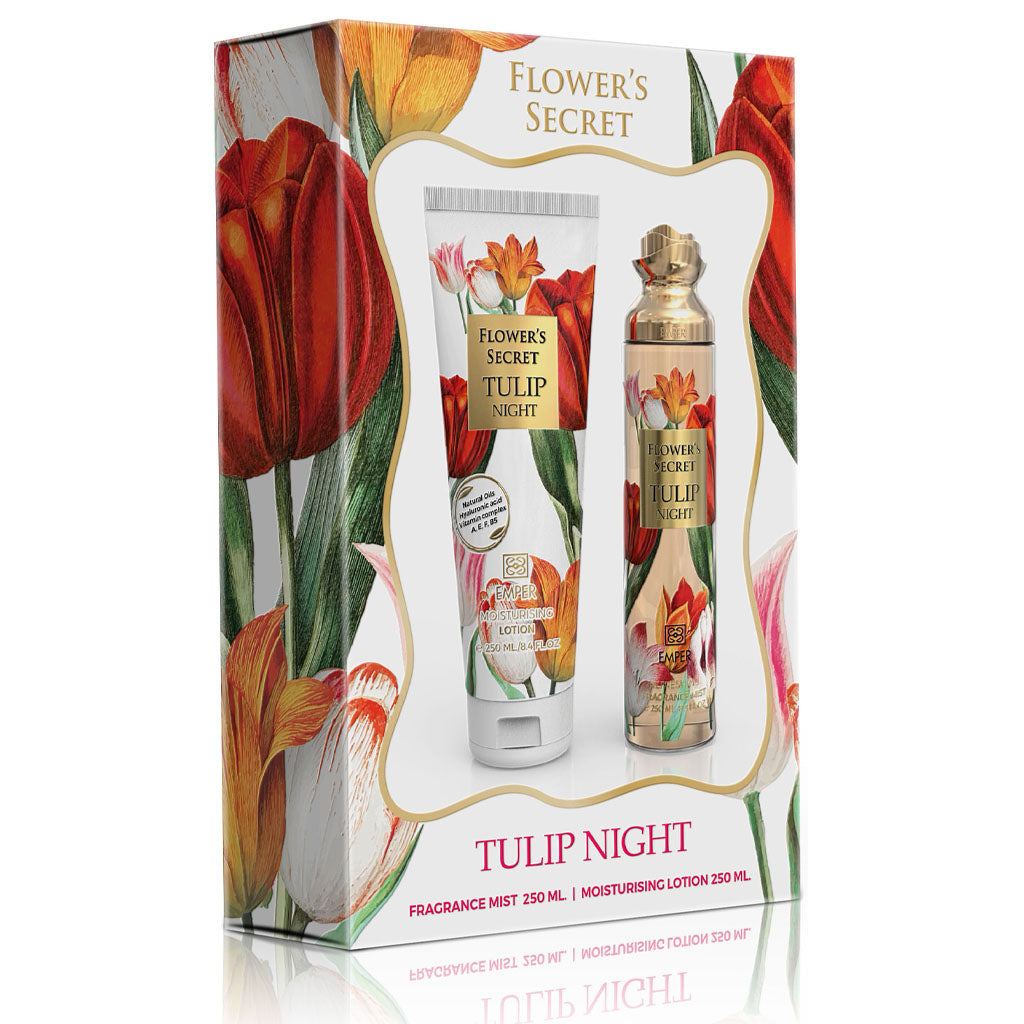 EMPER Flowers Secret Tulip Night Gift Set Mango Grapefruit Wild Strawberry and Freesia Accord