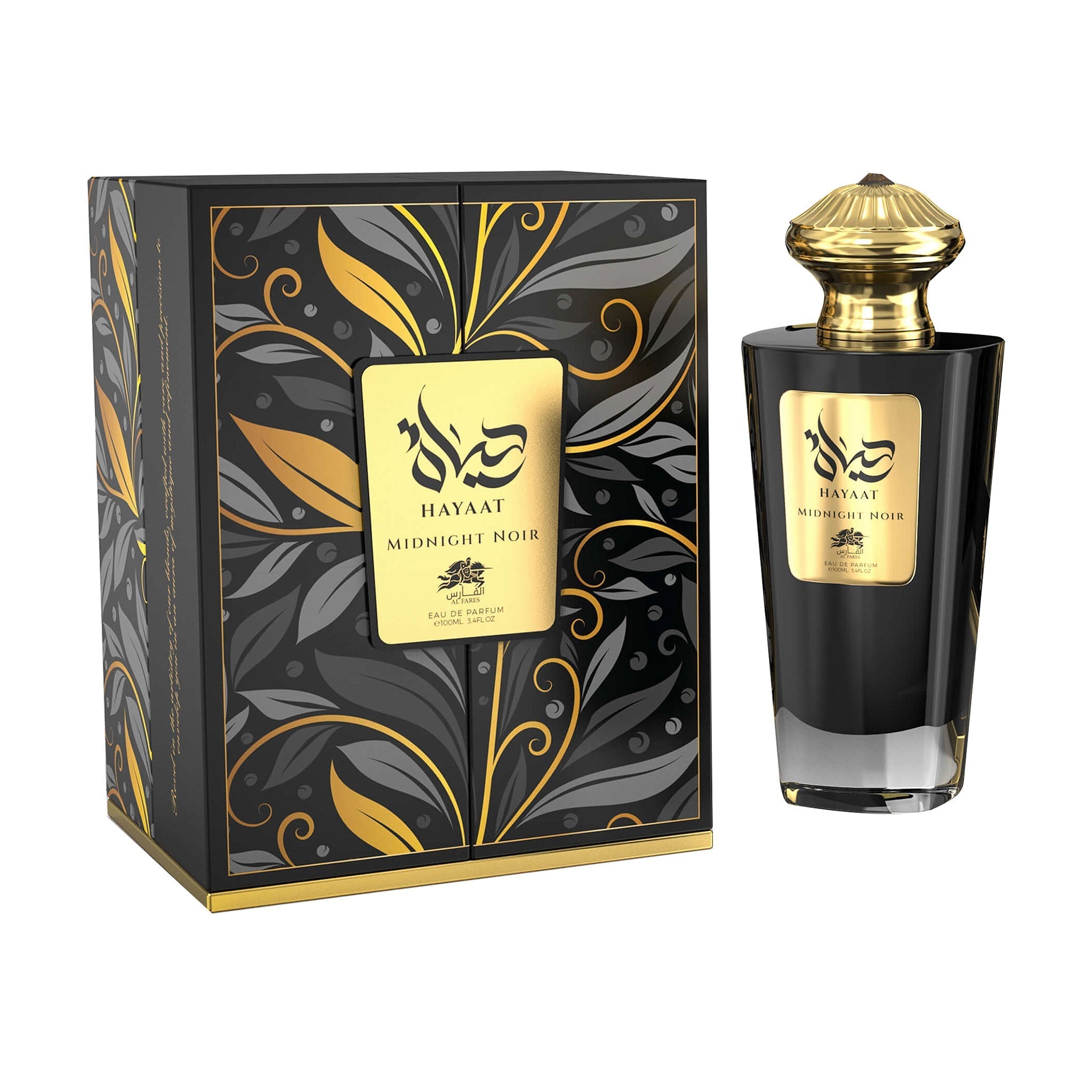 Hayaati Midnight Noir Opulent Oriental Woody Unisex Eau De Parfum 100ML Black & Gold Flacon