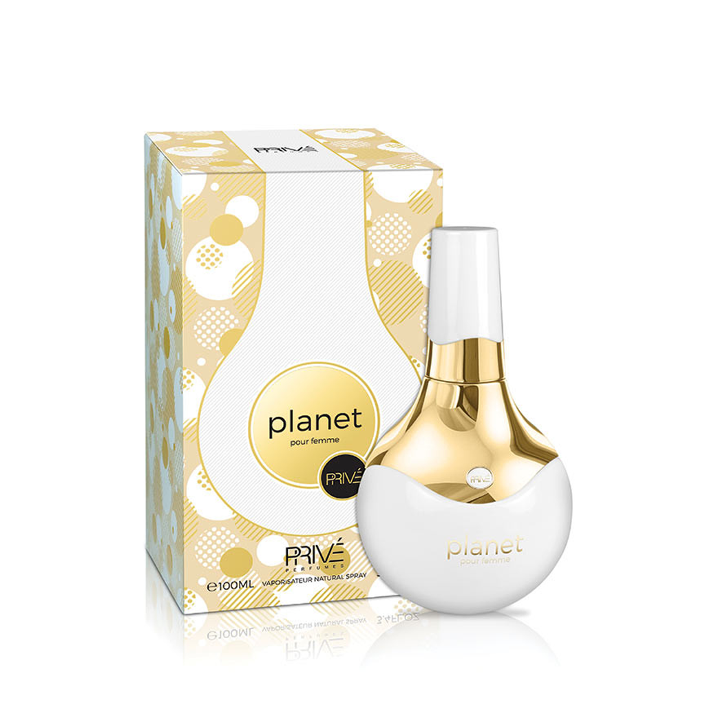 Prive Planet Pour Femme Luminous Tuberose and Bergamot Eau de Parfum 100ml Spicy Elemi Rose Warm Woody Amber Drydown