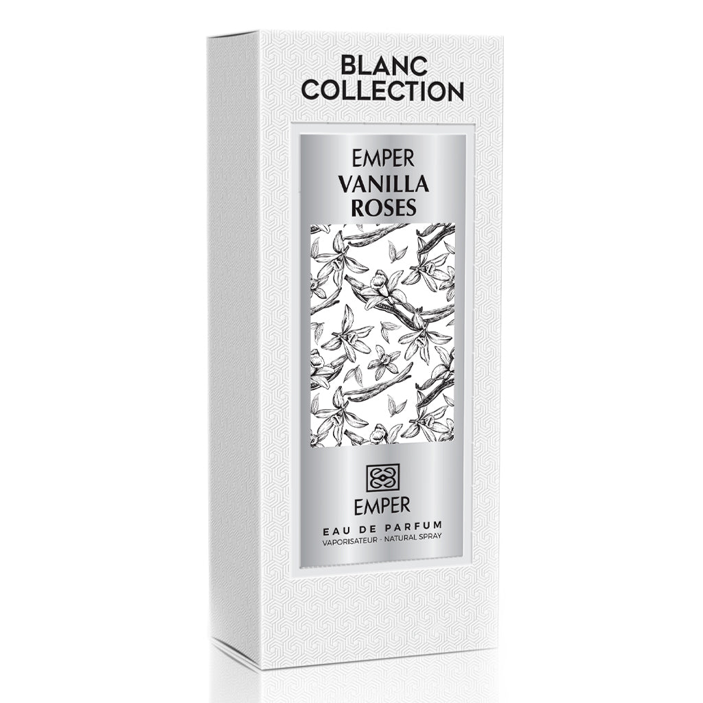 EMPER Blanc Collection Vanilla Roses French Crafted Long Lasting Vanilla Rose Eau de Parfum Concentrated 33% 85ml