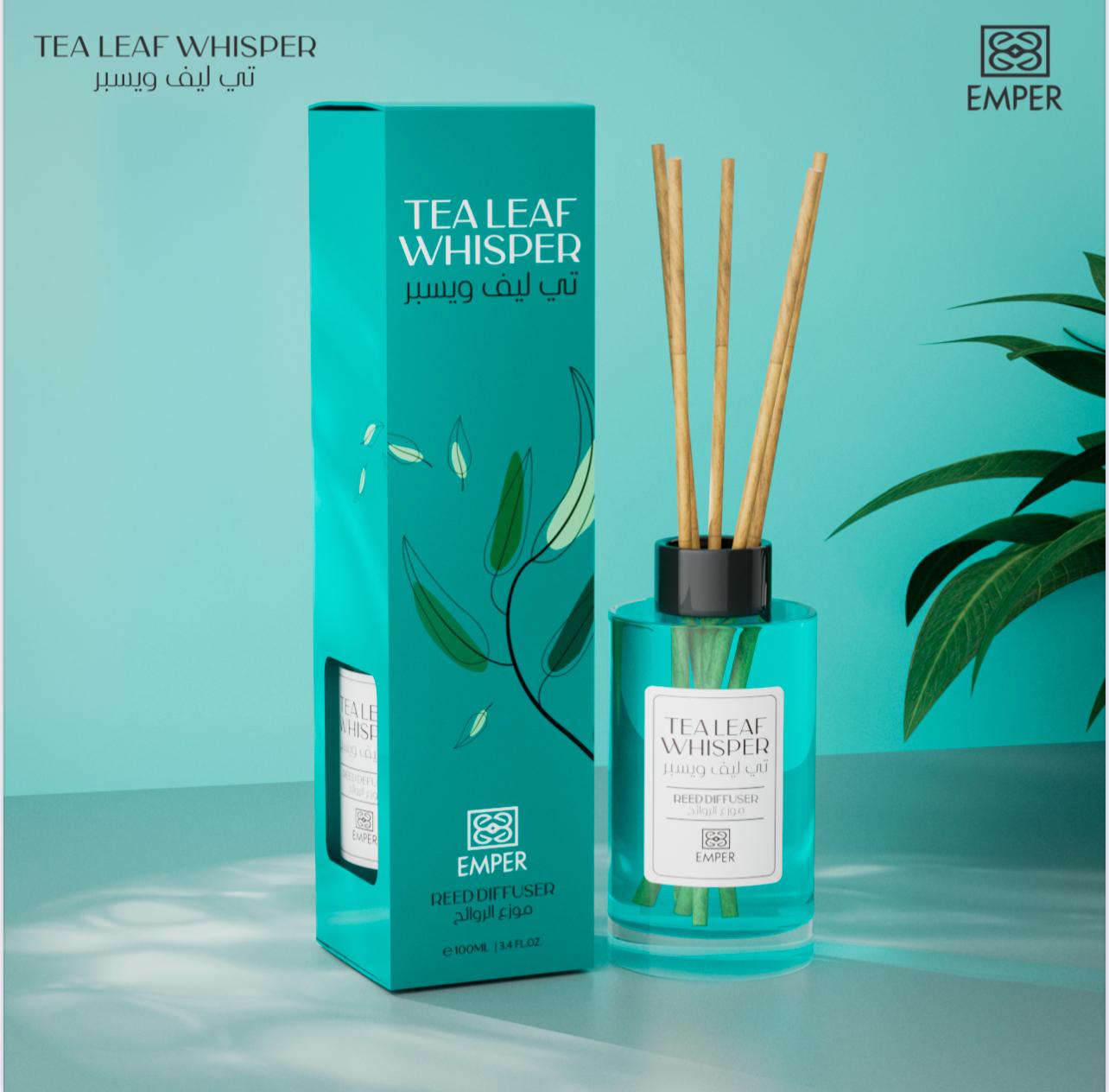 EMPER Tea Leaf Whisper Fresh Tea and Green Herb Luxury Reed Diffuser 100ml