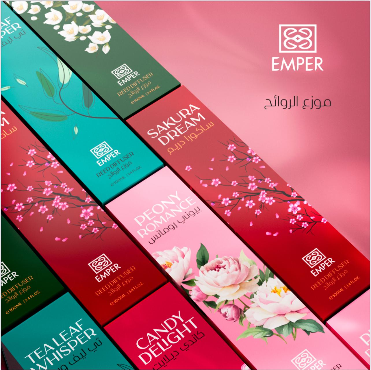 EMPER Tea Leaf Whisper Fresh Tea and Green Herb Luxury Reed Diffuser 100ml