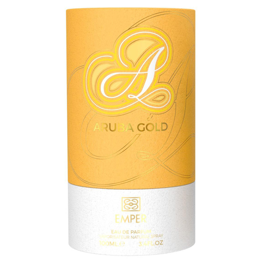 EMPER Aruba Gold Eau de Parfum 100 ml Unisex Bright Citrus and Orchard Fruit Accord with Amber Vanilla and Warm Spices
