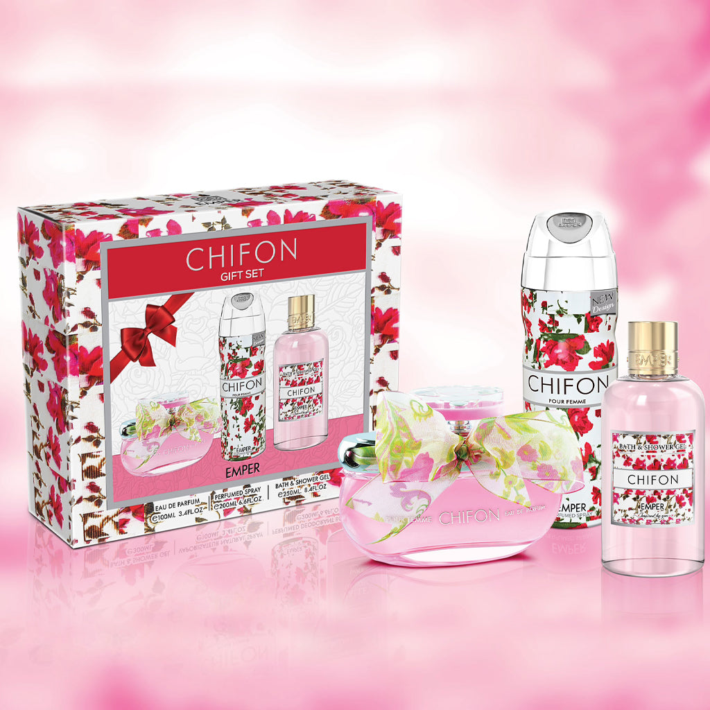 Emper Luxury Chiffon Fresh Innocent Sweet Floral 3-in-1 Gift Set