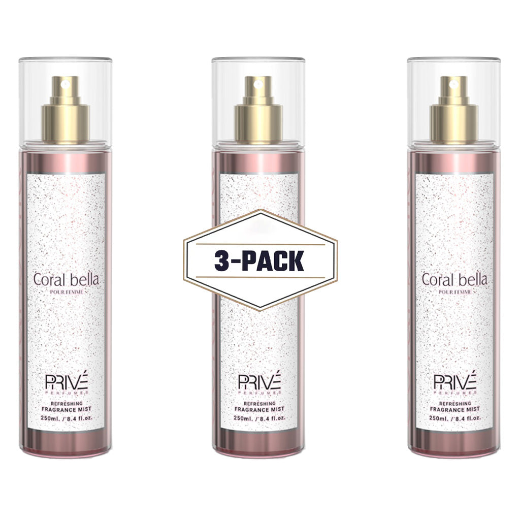 PRIVE Coral Belle Pour Femme Gourmand Floral Body Mist 250ml Pear Iris Vanilla