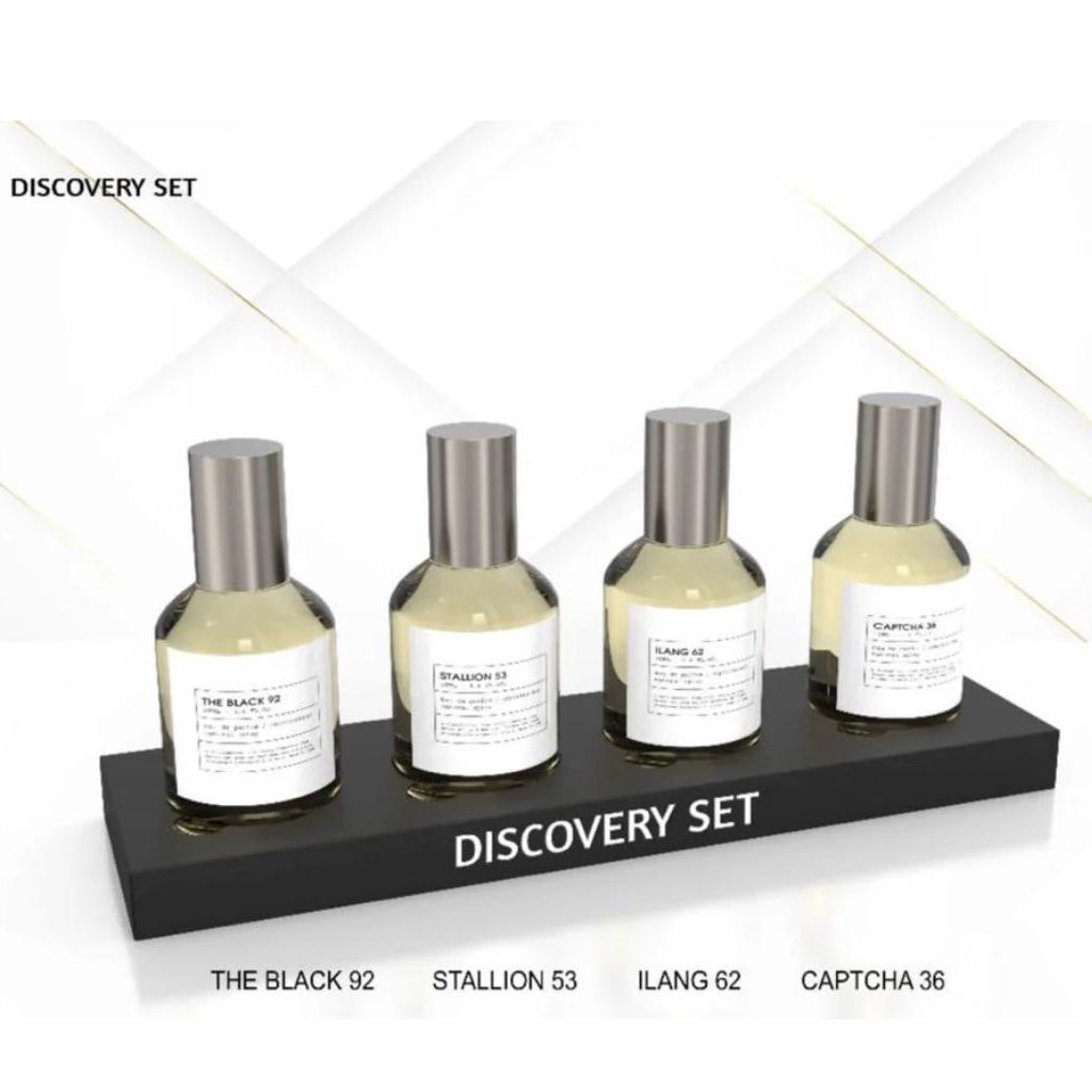 Discovery Gift Set 4 x 30ml Unisex Fragrances Stallion 53 Captcha 36 Ilang 62 The Black 92