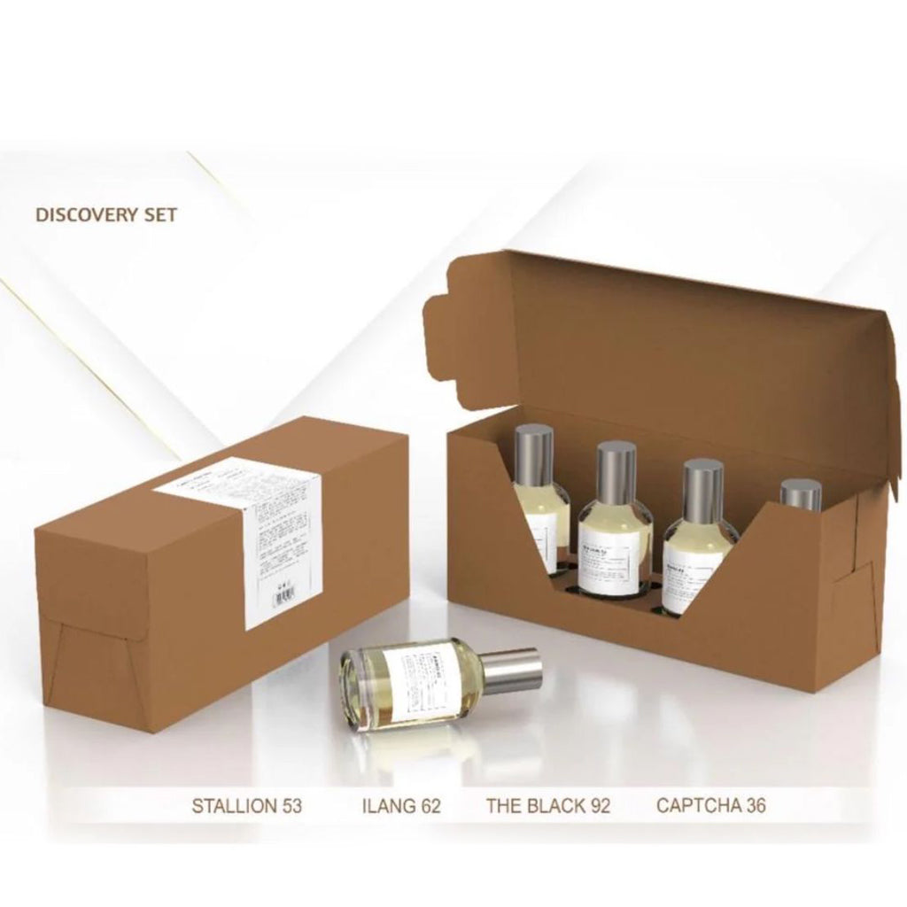 Discovery Gift Set 4 x 30ml Unisex Fragrances Stallion 53 Captcha 36 Ilang 62 The Black 92