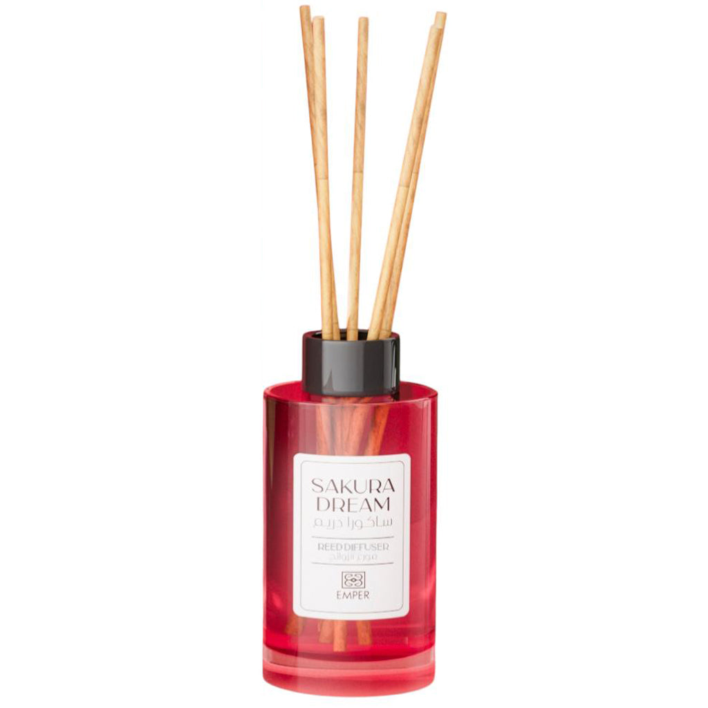EMPER Sakura Dream Cherry Blossom and Soft Musk Reed Diffuser 100ml Long-Lasting Home Fragrance