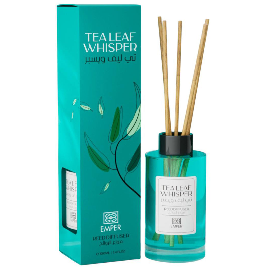 EMPER Tea Leaf Whisper Fresh Tea and Green Herb Luxury Reed Diffuser 100ml