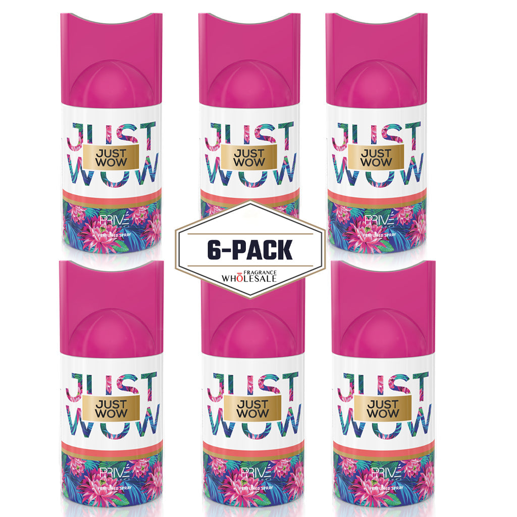 PRIVE Just Wow Tropical Guava Floral Heart Creamy Coconut Long Lasting Perfume Deodorant 250ml 6 Pack